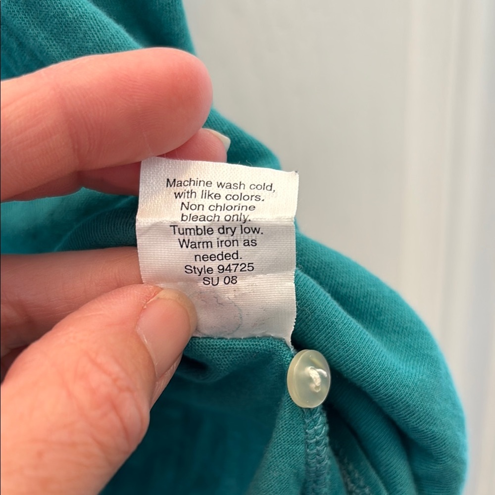 J. Crew Women’s Teal Blue Short Sleeve Shirt, Flutter Sleeve, Buttons, Size S - Picture 16 of 17